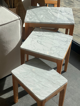 Carrera Mermer Alara Ayak Zigon Sehpa