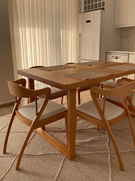 Kütük Tabla U Ayak Masa