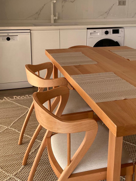 Kütük Tabla U Ayak Masa