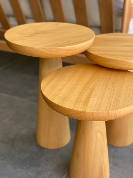 Peri 3'lü Mantar Sehpa ( Ayous Ağacı )