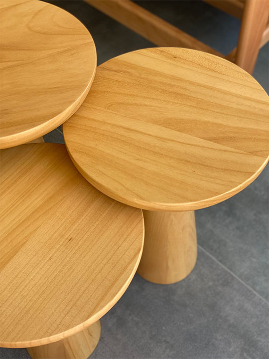 Peri 3'lü Mantar Sehpa ( Ayous Ağacı )