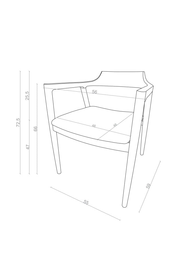 Taco Sırtı Kumaşlı Sandalye